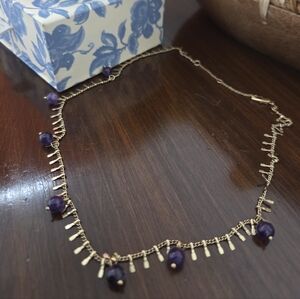 Sezane Charlotte Necklace Violet Doré - Size T-U